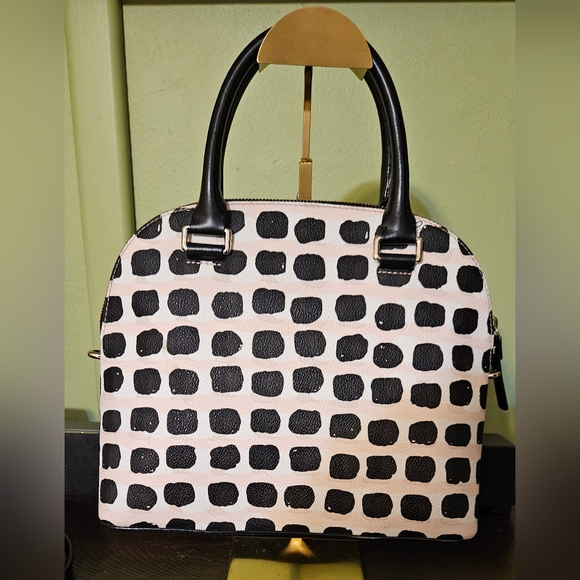 KATE SPADE Purse Crossbody Long Wallet matching set EUC Black White Pink Leather - Picture 5 of 16